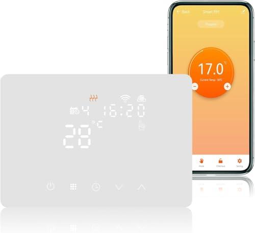 Termostato Caldaia WiFi Programmabile Smart Life Tuya, Compatibile Alexa e Google Assistant