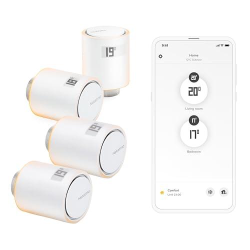 Netatmo Pack 4 Valvole Termostatiche Intelligenti WiFi per Radiatori