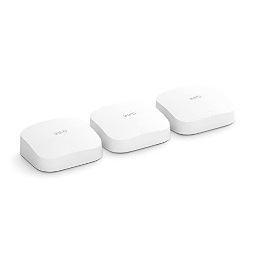Sistema Wi-Fi 6 mesh tri-band Amazon eero Pro 6, con hub per Casa Intelligente Zigbee integrato | Kit da 3 pezzi