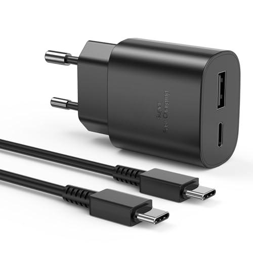 Caricabatterie Rapido USB C 25W con Doppio Ingresso e Cavo incluso