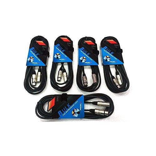 Proel BULK250LU10 - Set da 5 Cavi Audio Bilanciati XLR 3P M/F - 10 metri