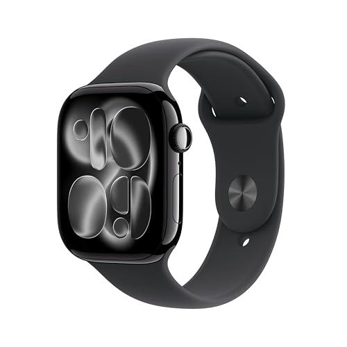 Apple Watch Series 11 GPS, 46mm, Alluminio Jet Black, Cinturino Sport Nero