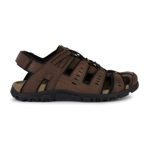Geox Uomo Sandal Strada Sportivi, Marrone Scuro