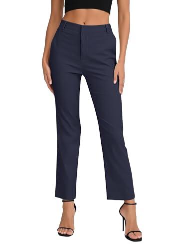EXCHIC Pantaloni da Donna Business Casual con Elastico in Vita e Gamba Dritta