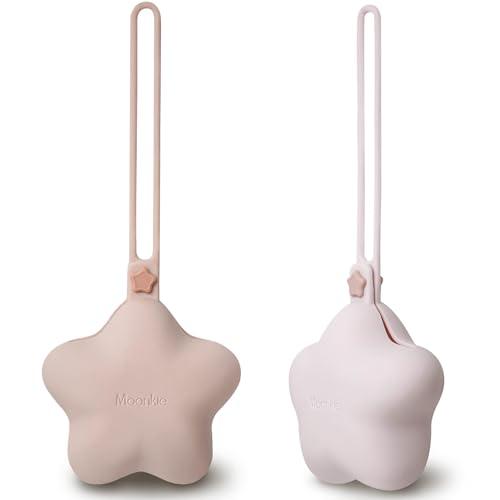 Moonkie Porta Ciuccio in Silicone (2 Pezzi) - Blush/Lilla morbido
