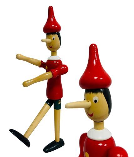 Pinocchio in Legno Massello Snodabile - Marionetta Artigianale da 30cm