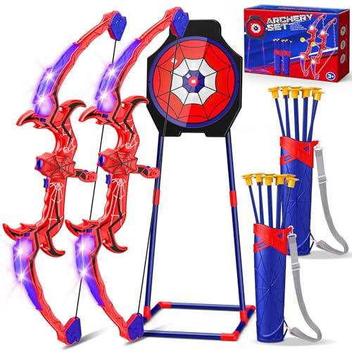 Arco e Frecce Spider per Bambini: Set Gioco Tiro a Segno Luminoso