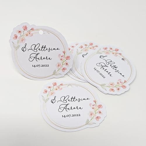 Cartellini Personalizzati per Bomboniere Battesimo e Occasioni Speciali - Set da 30 Pezzi Artigianali