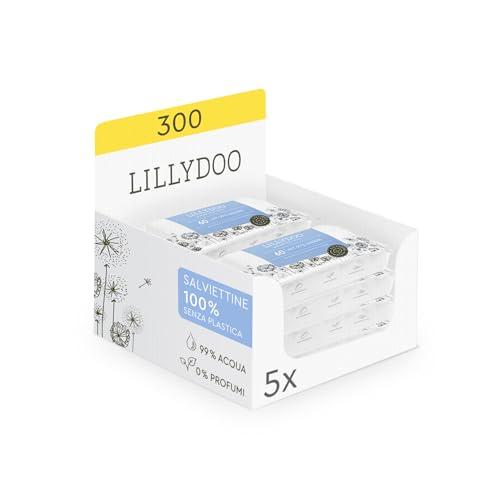 LILLYDOO Salviettine Umidificate al 99% Acqua - Pacco Famiglia (5x60)