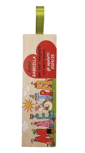 Segnalibro in Legno Personalizzato Maestra/Maestro - Idea Regalo Fine Anno Scolastico
