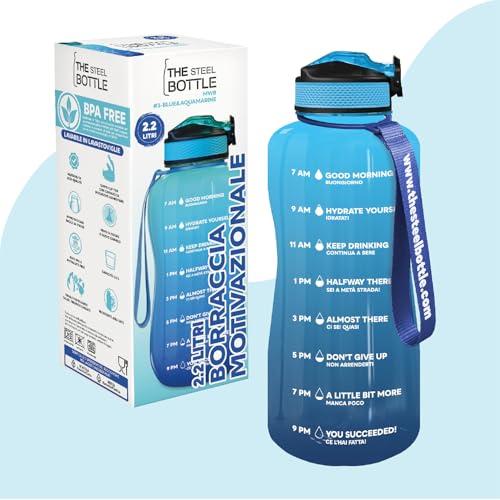 THE STEEL BOTTLE - Borraccia motivazionale sportiva 2.2 Litri