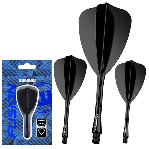 WINMAU Freccette Fusion Sistema Integrato di Volo e Albero - Arrow Forma e Design - Colore Nero, Lunghezza Intermedia