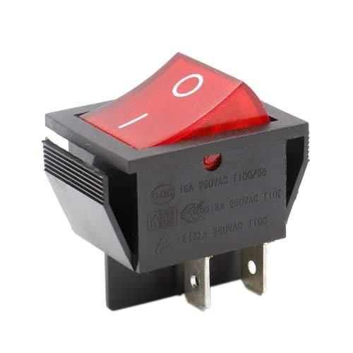 CABLEPELADO Interruttore a Bilanciere ON-OFF DPST 4 Vie Rosso 16A