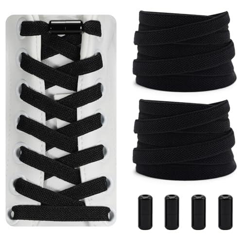 Dafannis Lacci Scarpe Elastici - Stringhe Elastiche per Scarpe - Lacci Elastici per Scarpe Bambini, Adulti - 2 Paia 8mm (Larghezza) No Tie Lacci Scarpe da Ginnastica con Chiusura in Metallo, 120cm