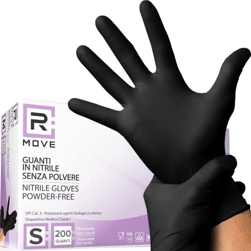 Guanti in Nitrile Neri Monouso Taglia S - 200 Pezzi