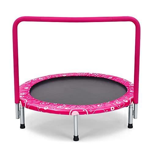 Trampolino Elastico Pieghevole per Bambini COSTWAY Rosa
