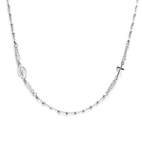 Collana Donna Rosaro Grocollo n Argento 925 E Petre Colorate