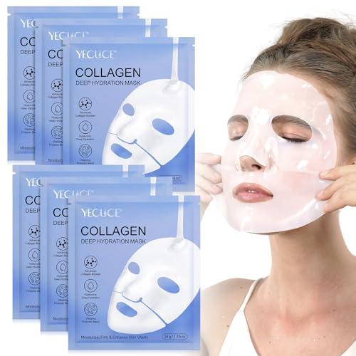6 Pezzi Maschera Viso al Collagene Bio Collagen Real Deep Mask
