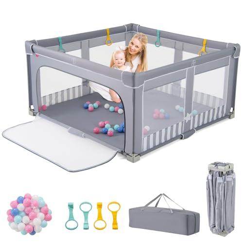 Box per Bambini COSTWAY 150x150 cm con Palline e Anelli