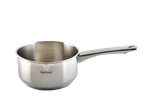 Wecook! Casseruola Acciaio Inox 18/10 con Beccuccio e Scala Graduata, Ø 12 cm