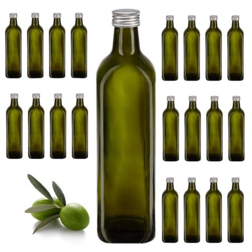Set 12 Bottiglie Marasca Quadre 750ml per Olio e Liquori con Dosatore Salvagoccia - Made in Italy