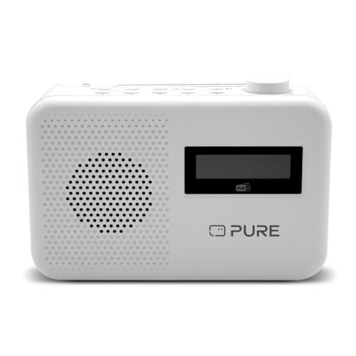Pure Elan One2 - Radio portatile DAB+/FM con Bluetooth 5.1 (display LCD, 10 tasti di memoria, funzionamento a batteria con 4 batterie AA), colore: Bianco cotone
