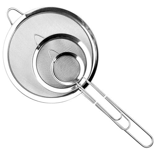 Relota Set di Setacci da Cucina in Acciaio Inox a Maglia Fine (19/25/36.5 cm)