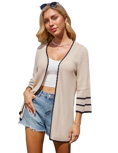 GRACE KARIN Cardigan Donna Estivo Primavera Elegante Beige XL