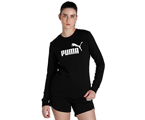 Puma Ess Logo Crew TR Felpa da Donna, Nero, Taglia S