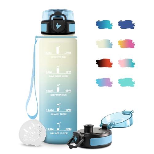 Borraccia Palestra Motivazionale 1 Litro con Filtro e Indicatore Orario