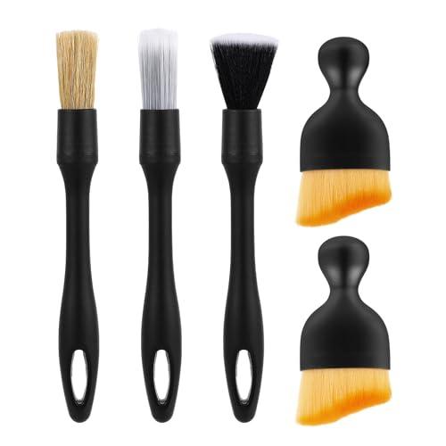 Chiluxendo Pennelli per Dettagli Auto (5 Pezzi) - Setole Morbide per Pulizia Interni ed Esterni