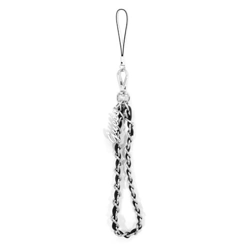 Guess Gustsassk Phone Strap Black Chain Metal Logo Charm