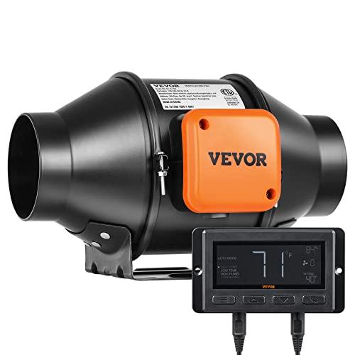 VEVOR Ventilatore Estrazione Aria Condotto in Linea 10cm HVAC EC Velocità Regolabile