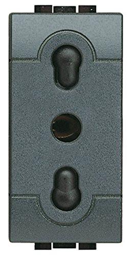 BTicino SL4180F Presa 2P+T 10/16A bipasso Serie Living International, Antracite