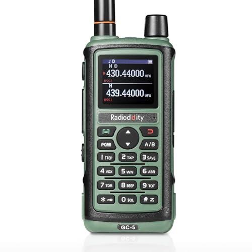 Radioddity GC-5 Radio Ricetrasmettitore Dual Band, Walkie Talkie Portatile a lungo raggio 144-146/430-440 MHz Radio licenza richiesta con Batteria da 1800 mAh, 999 Canali, DTMF, VOX, per Adulti