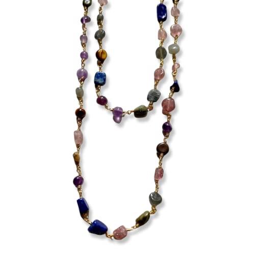 Collane in pietrine dure e perline di fiume (Multicolore)