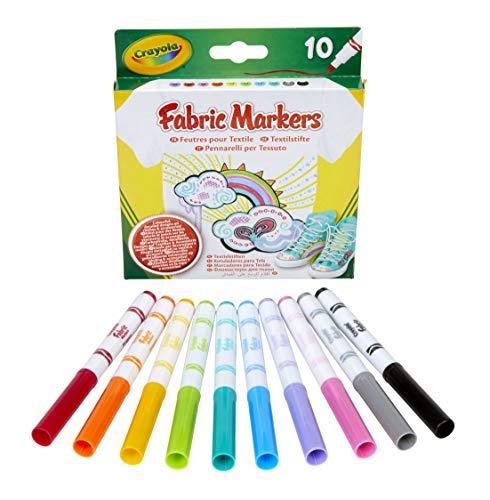 Crayola Pennarelli per Tessuti - 10 Colori Assortiti