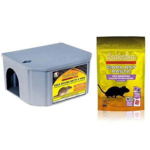 Combo Contenitore Esca Sicura Topi + Chaparat Pasta Esca Topicida 150g