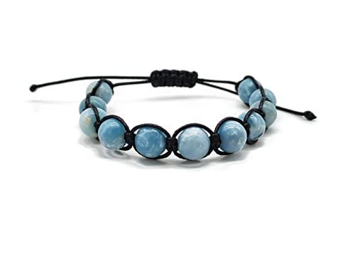 Bracciale Shamballa Unisex in Larimar: Armonia e Benessere al Tuo Polso