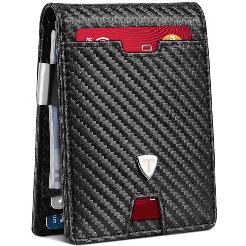 Tomylv Portafoglio Uomo RFID Blocking Slim in Fibra di Carbonio