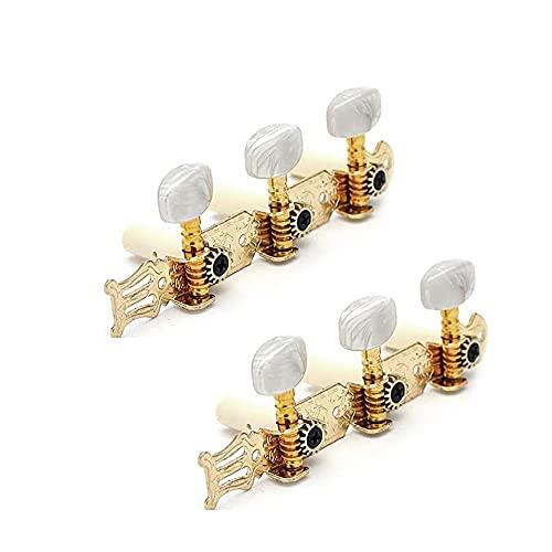 LATRAT Tuning Pegs Teste della Macchina per Chitarra, Perno di accordatura per Corde di Chitarra Classica 3L + 3R, per Chitarra Argento Chitarra Macchine Sintonizzatori