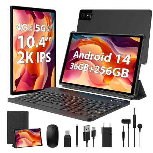 Tablet Android 14 WOREGOO 10.4 pollici 36GB+256GB con Tastiera e Mouse