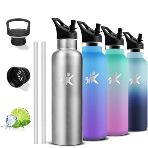 Borraccia Termica 750ml in Acciaio Inox con Doppi Tappi