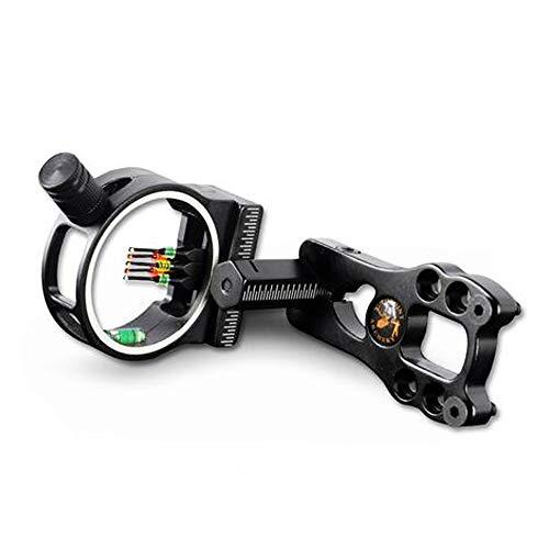SHARROW 5 Pin Bow Sight - Mirino per Arco Compound in Lega di Alluminio con Fibre Ottiche