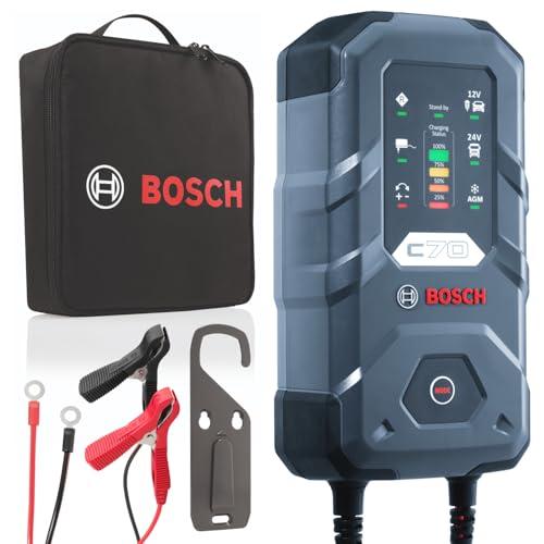Bosch C70 Caricabatterie Intelligente 12V/24V per Auto, Moto e Veicoli Commerciali