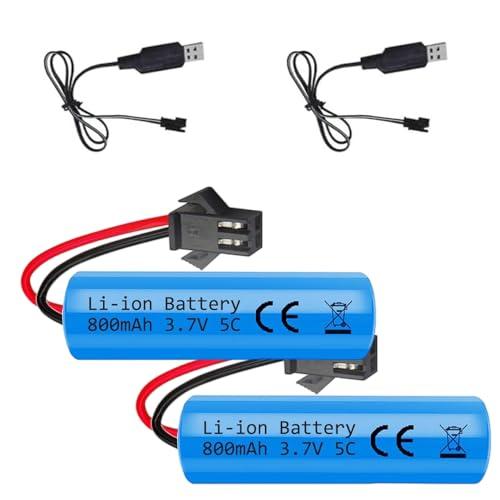 LUFEIS Kit 2 Batterie Li-Ion 3.7V 800mAh con Caricatore USB SM-2P