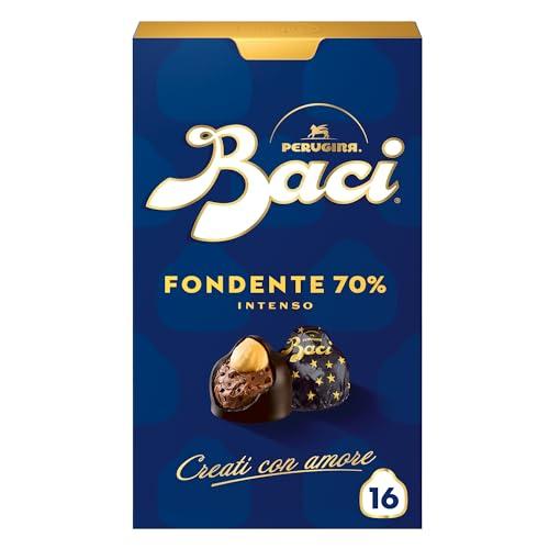 BACI PERUGINA Fondentissimo 70% Cioccolatini Fondenti ripieni al Gianduia, Scatola 200g