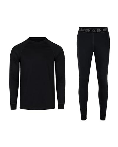 DANISH ENDURANCE Completo Maglia e Pantaloni Termici Uomo e Donna, Intimo Termico per Sci, Trekking, Black, M