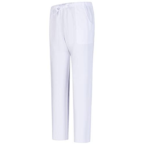 MISEMIYA Pantaloni Unisex Vita Elastica Uniforme di Lavoro Clinica Ospedale BZ-6802 Bianco