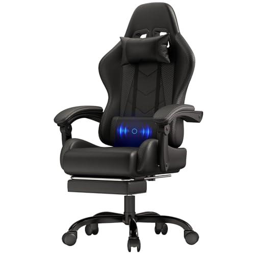 JUMMICO Sedia da Gaming Ergonomica con Massaggio Lombare e Poggiapiedi